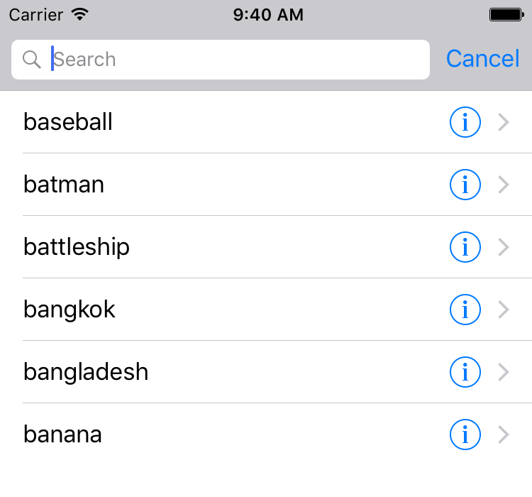 SearchAction on iOS